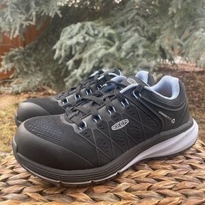 NEW Keen Utility Steel Toe Black & Hydrangea, Women's Sneaker Work Shoe Size 7.5